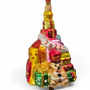 Waterford Teddy Bear Gifts Boxes 2021 Ornament Blown Glass Christmas
